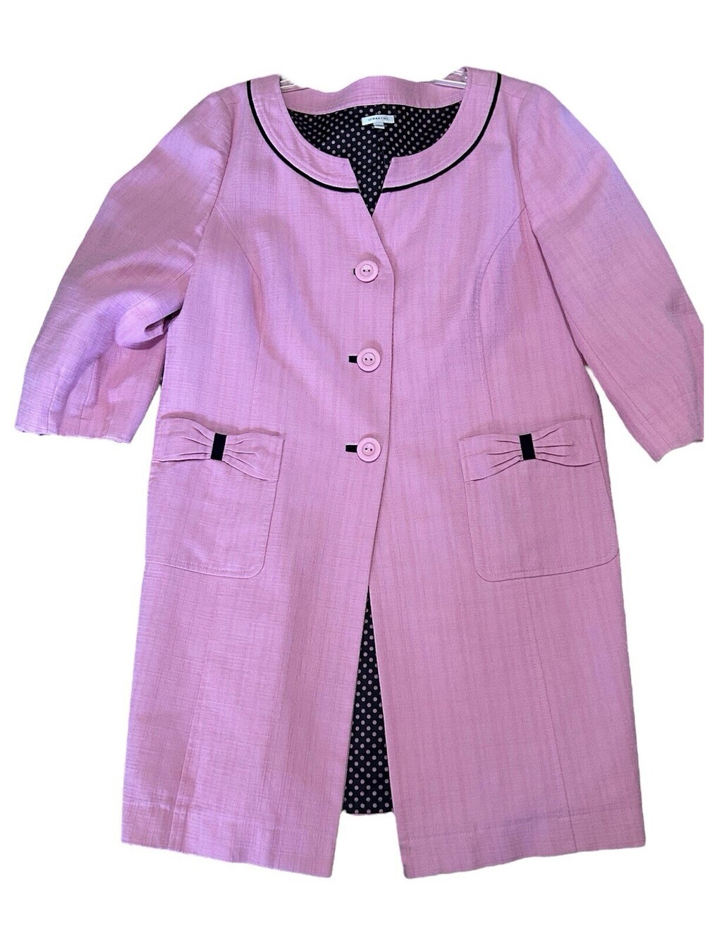 Semantiks Size XL Pink Duster Jacket 3/4 Sleeve Lined Easter Barbie Wedding
